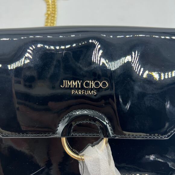 Jimmy Choo Parfum Gold Chain Black Patent Crossbody Bag - Picture 14 of 16
